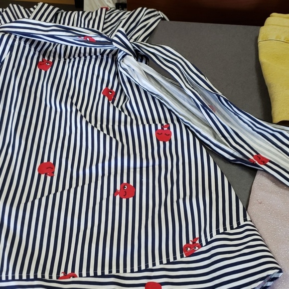 New Felicity & Coco Striped Red Apple Dress - Picture 5 of 7